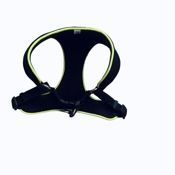 Black Mesh Neon Green Trimmed  Dog Harness Size Medium - Picture 3 of 4